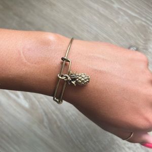 Gold Alex and Ani Pineapple Bracelet